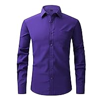 Dress Shirts for Men Long Sleeve Mens Business Formal Dress Shirt Regular Fit Casual Button Down Shirts Fall Tops
