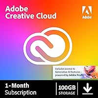Adobe Creative Cloud | Entire Collection of Adobe Creative Tools Plus 100GB Storage | 1-Month Subscription with Auto-Renewal, PC/Mac Adobe Creative Cloud | Entire Collection of Adobe Creative Tools Plus 100GB Storage | 1-Month Subscription with Auto-Renewal, PC/Mac Subscription (PC/Mac)