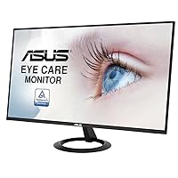 ASUS 23.8” 1080P Monitor (VZ24EHE) - Full HD, IPS, 75Hz, 1ms, Adaptive-Sync/FreeSync, Low blue light, Flicker free, Ultra-slim, VESA Mountable, Frameless, HDMI, VGA
