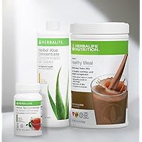 HERBALIFE Trio Combo Formula 1 Healthy Nutritional Shake Mix (Dutch Chocolate 780g)-Herbal Aloe Concentrate Pint (Choose your Flavorl) - Herbal Tea Concentrate 51g (Choose your Flavor)