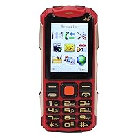 Yunseity Unlocked Seniors Cell Phone, Clear Display Large Buttons Volume Easy Mobile Phone, Supports SOS Button, Flashlight, Photo Video, Dual SIM Cards, 4800Mah Battery (Red)