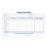 Adams Weekly Time Sheet, 1-Part, 5.5 x 8.5 Inches, Blue/White, 100 Sheets Per Pad, 2 Pack (9507ABF)