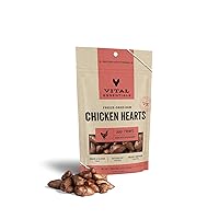 Freeze Dried Raw Single Ingredient Dog Treats, Chicken Hearts, 1.9 oz