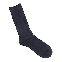 Florence Modal Men's Flat Knit Dress Socks Crew Soft Comfortable Sock Black #215
