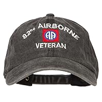 e4Hats.com 82nd Airborne Veteran Embroidered Washed Cotton Twill Cap