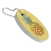 GRAPHICS & MORE Pineapple Fruit on Yellow Tropical Background Floating Keychain Oval Foam Fishing Boat Buoy Key Float