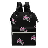 Hope Breast Cancer Awareness Women Laptop Backpack Travel Nurse Shoulder Bag Casual Mommy Daypack Black-style 0ne size