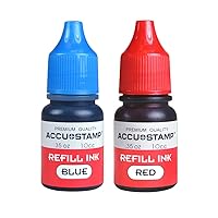 ACCU-STAMP Ink Refill for Pre-Ink Stamps, Blue and Red, Pack of 2, .35oz/each (032958)