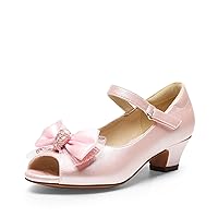 DREAM PAIRS Girls Heels Dress Shoes Flats for Wedding Bow Flower Princess Shoes for Little Kid/Big Kid