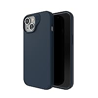 ZAGG Manhattan Snap iPhone 15/14/13 Case - Premium Silicone iPhone Case, Durable Graphene Material, Smooth Surface with a Comfortable Ripple Grip, MagSafe Phone Case, Navy Blue