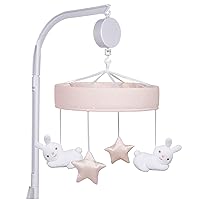 Sammy & Lou Cottontail Cloud Baby Crib Mobile with Music, Crib Mobile Arm Fits Standard Crib Rail