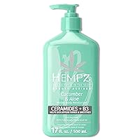 Hempz Body Lotion - Cucumber & Aloe Herbal Limited Edition Daily Moisturizing Cream, Shea Butter, Aloe, Cucumber Extract Body Moisturizer - Skin Care Products, Hemp Seed Oil - 17 Fl Oz
