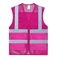 Asian Slim Fit High Visibility Mesh Safety Vest with Pockets, Multiple Color for Team Activity