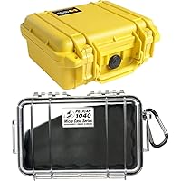Pelican Select Bundle - Pelican 1200 Case with Foam (Yellow) and Pelican 1040 Micro Case (Black/Clear)