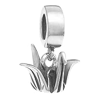 Sterling Silver Thousand Origami Paper Crane Pendant European Style Dangle Bead Charm