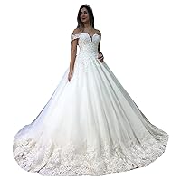 Sequins Lace up Corset Bridal Ball Gown with Train Sweetheart Neckline Wedding Dresses for Bride Plus Size