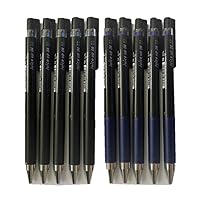 juice up 04 Retractable Gel Ink Pen, Ultra Fine Point 0.4mm, 5 Black and 5 Blue-Black (Value set)