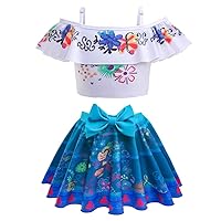 Dressy Daisy Magical Family Two Piece Tankini Swimsuit Swimwear Swimming Bathing Suit with Skirt for Toddler Little Girls