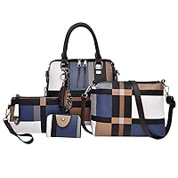Fashion Designer Handbags 4pcs Set For Women Satchel Purse Handbags Card Holder Set Satchel Purses Crossbody Pack Tote Bag Wallets