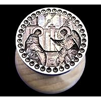 Brass Metal Seal Stamp for The Holy Bread Orthodox Liturgy Traditional Prosphora Baking Cookies Bakeware Baking Forms Molds Annunciation of the Blessed Virgin Mary (⌀ 1.18-2.56 inches / 30-65 mm)