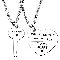 Xiahuyu Couple Gifts for Boyfriend Girlfriend You Hold the Key to My Heart Forever Necklace Set Anniversary Present for Husband Wife Christmas Birthday Gifts Valentine Day Gifts for Couple