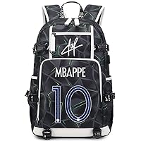 Soccer Player M-bappe Individualized Laser Mechanical Laptop Multifunction Backpack Travel Daypack Fans Bag (Green Line - 1)