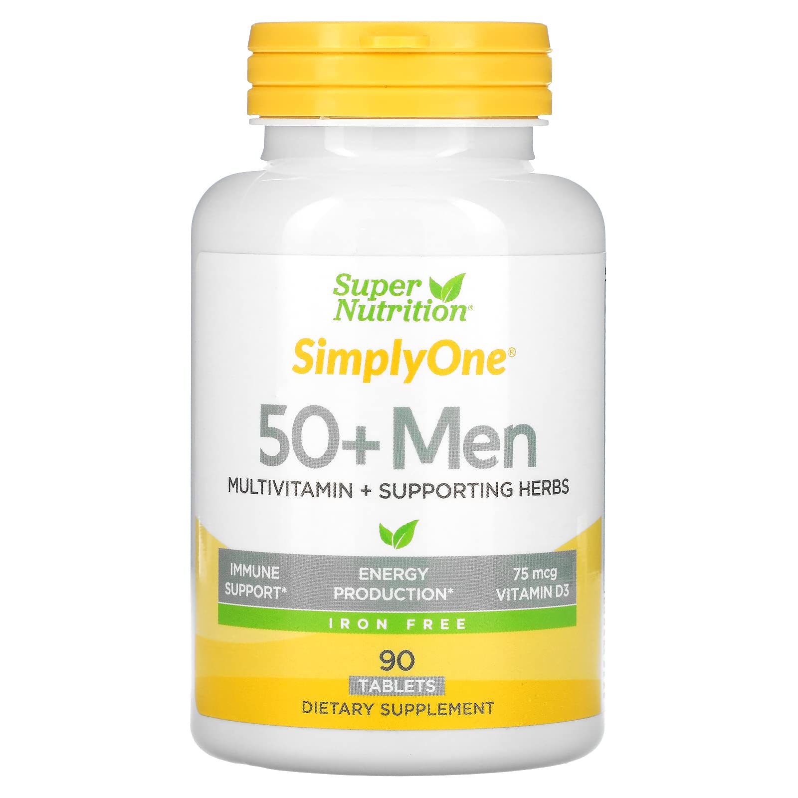 SuperNutrition , SimplyOne Multi-Vitamin for Men 50+, Iron-Free, High-Potency, One/Day Tablets, Day Supply 90 Count