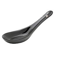 Helen’s Asian Kitchen Chinese Soup Spoon, 5.75-Inches, 1-Ounce, Black Ceramic