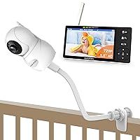 HelloBaby Baby Monitor with Clip Mount, 720P 5.5'' HD Baby Monitor with Camera and Audio No WiFi, Flexible Clamp Mount with Long Gooseneck Arm