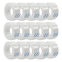 15 Rolls Ultra Easy-Tear Transparent Clear Tape Refills for Dispenser, 0.7-Inch Wide, 27.3 Yards Long, Perfect for Gift Wrapping, Crafts, Home, School, Office.