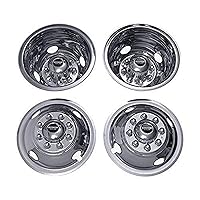 Pacific Dualies 35-1608 Polished 16 Inch 8 Lug Stainless Steel wheel Stimulator Kit for Ford E350/E450 2008-2019, F350 2WD & 4WD 1988-1998