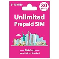 T Mobile Prepaid SIM Card USA - Unlimited Data in 4G/LTE and Talk in The USA for 30 Days, giffgiss Prepaid SIM Card USA Supported Hotspot, Triple Cut 3 in 1 SIM Card - Standard Micro Nano (29 Days)