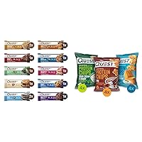 Quest Nutrition Ultimate Variety Pack Protein Bars & Protein Chips Variety Pack, (BBQ, Cheddar & Sour Cream, Sour Cream & Onion)