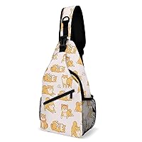 Kawaii Shiba Inu Dogs Crossbody Bag Over Shoulder Sling Backpack Casual Cross Chest Side Pouch