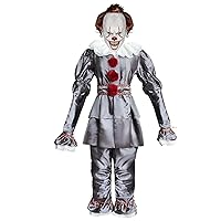 Clown Costume Children's Creepy Halloween Cosplay Costume with Scary Mask Full Set Masquerade Party