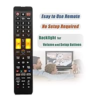 Universal Remote Control for All Samsung TV (No Setup Required, Backlight for Volume and Setup Buttons) with Buttons for Netflix, Prime Video, Smart Hub