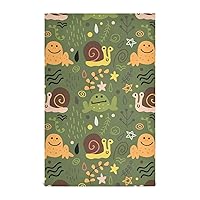 Cotton Tea Towels Kitchen Funny Frogs Snails Green Microfiber Cleaning Towels Kitchen Dish Towels Cotton Absorbent Hanging Hand Towels for Kitchen Soft Countertop Washing 28x18in