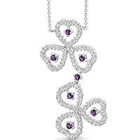 PEORA Genuine Purple Amethyst Necklace Sterling Silver Round Shape 0.75 Carat