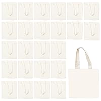 25 Pcs Mini Tote Bag Reusable Grocery Bags Blank Canvas Tote Bags DIY Sacks Gift Bags for Kids DIY Craft Party Favors (8.5 x 8 Inch)