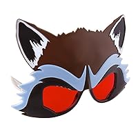 Sun-Staches Guardians of the Galaxy Official Rocket Raccoon Sunglasses | Costume Accessory Mask, UV400 | One Size Fits Most