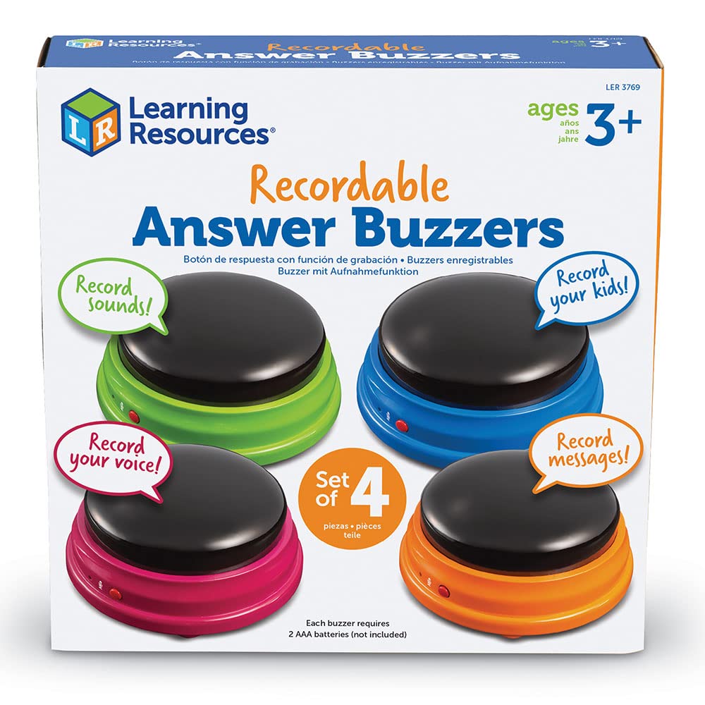 NEW Learning Resources Recordable Answer Buzzers Set of 4 FREE SHIPPING 