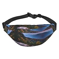 Canadian Smokey Mountain Cliff Adjustable Belt Hip Bum Bag Fashion Water Resistant Hiking Waist Bag for Traveling Casual Running Hiking Cycling