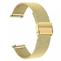 Stainless Steel Watch Straps, Easy Resize Stainless Steel MeshQuick Release Mesh Watch Straps,Watch Band for Mens Women, 12mm 14mm 16mm 18mm 20mm 22mm 24mm (Gold,14mm)