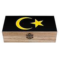 Coat of Arms of Libya Decorative Wooden Storage Box Jewelry Organizer Craft with Lids Home Decor