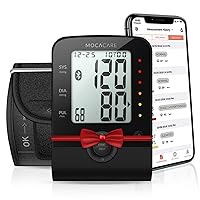 Bluetooth Blood Pressure Monitor (Black), MOCAArm Wireless Upper Arm Cuff, FDA-Cleared, Accurate Readings, Free Tracking App Android Apple, Free Portable Hard Shell Case, Upper Arm - Black