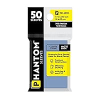 Phantom Sleeves: Yellow Size 41 x 63mm: Glossy Front/Matte Back - 50 Pack - Transparent Protective Card Sleeves for Board Games & Trading Cards
