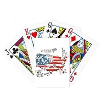 America Map Liberty Word Illustration Poker Playing Magic Card Fun Board Game