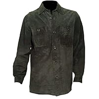 Men's Shirt Style Suede Leather Fashion Jacket