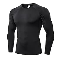 Long Sleeve Gym Shirt Men's Dry Fit Athletic Workout Running Shirts Muscle Fit Athletic Tee Raglan Sleeve Active Tops