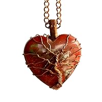 Red jasper wirewrap Gemstone 17g Heart Shape 40 * 30 * 12mm, Semiprecious Gemstone For jwellary Making B- 6982